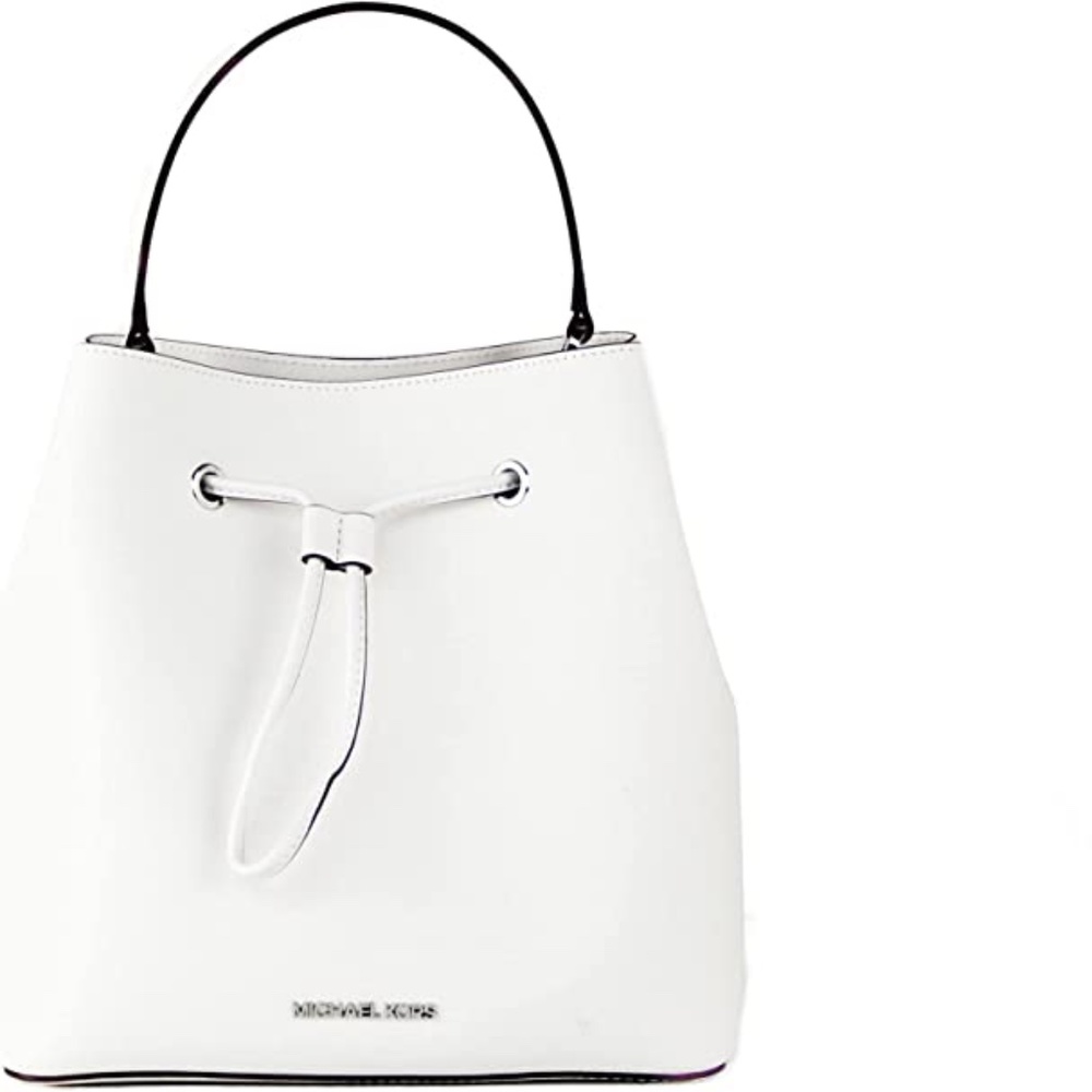 Michael Kors Small Bucket Bag. Leather. White